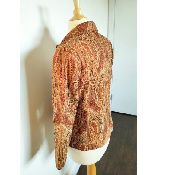 Vintage BOHO Haggar Tapestry blazer Paisley Button up Jacquard Blazer Jacket - Picture 11 of 16